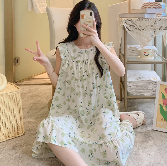 Floral Print Sleeveless Nightgown