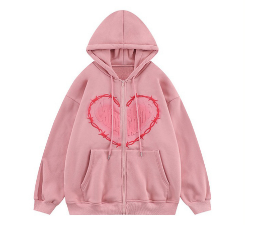 Unisex Heart Foam Print Hoodie for Men | Streetwear