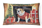 English Bulldog Christmas Throw Pillow