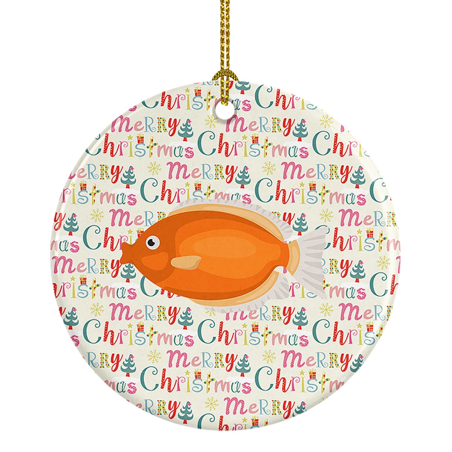 Kissing Gourami Christmas Ceramic Ornament