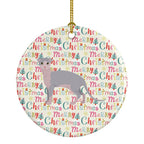 Ukrainian Levkoy Cat Christmas Ceramic Ornament