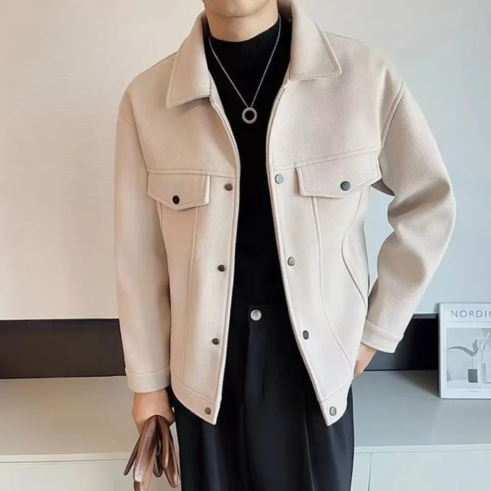 2024 Men's Slim Fit Korean Fashion Turndown Collar Jacket