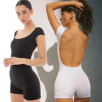 Trendy Backless Short Sleeve Bodysuit for Women 2022