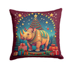 Rhinoceros Christmas Throw Pillow