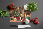 American Foxhound Cozy Christmas Glass Cutting Board