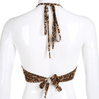 Leopard Print V-Neck Backless Lingerie Set (Style 2088)