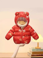 Red Tiger Annual Dress with Down Jacket for Kids