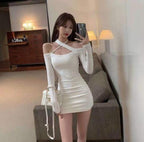 Sexy Halter Off-Shoulder Bodycon Maxi Dress