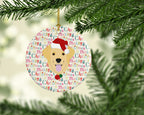 Golden Retriever Merry Christmas Ceramic Ornament