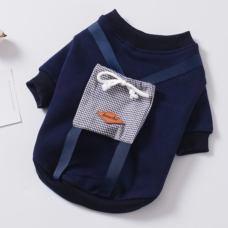 Casual Hooded Sweater for Dogs with Back Pockets