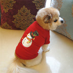 Christmas Pet Dog T-Shirt - Red Holiday Outfit | Streetwear
