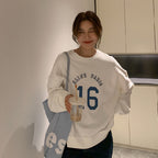 Women's Oversized Long Sleeve Letter Print Sweater