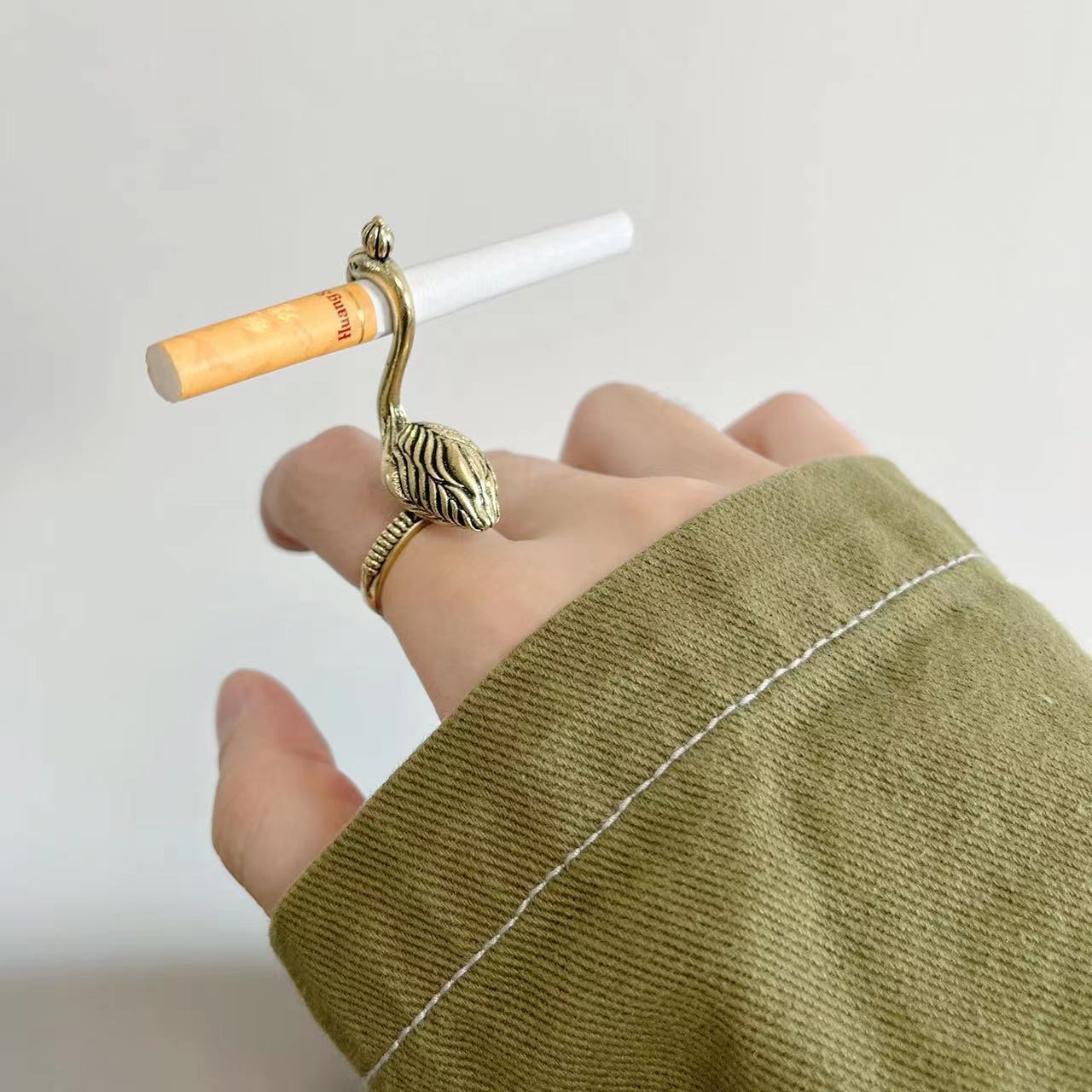 Vintage Flamingo Bird Adjustable Ring
