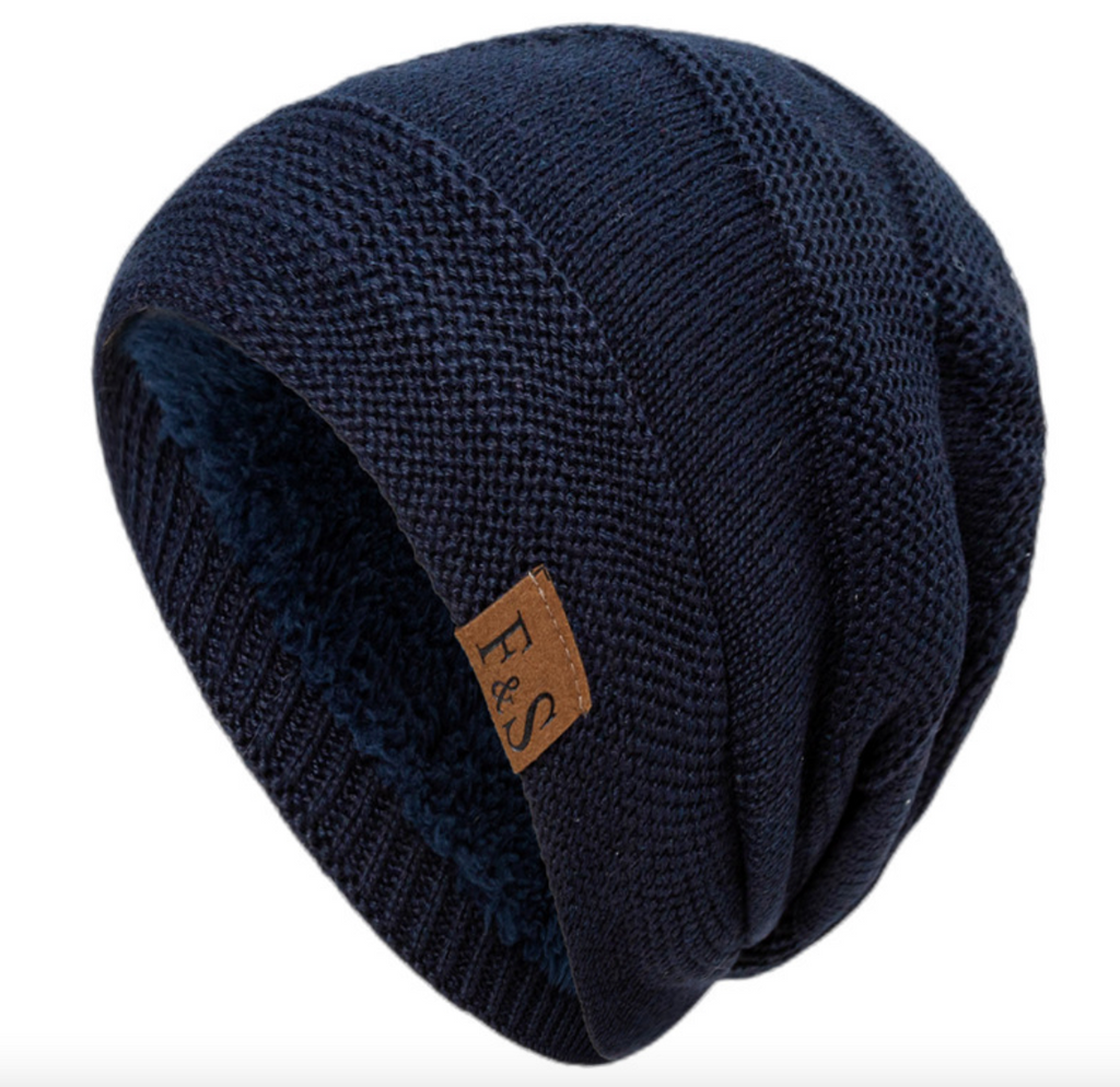 Fleece-Lined Wool Knit Winter Hat | Embroidered Cap