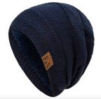 Fleece-Lined Wool Knit Winter Hat | Embroidered Cap