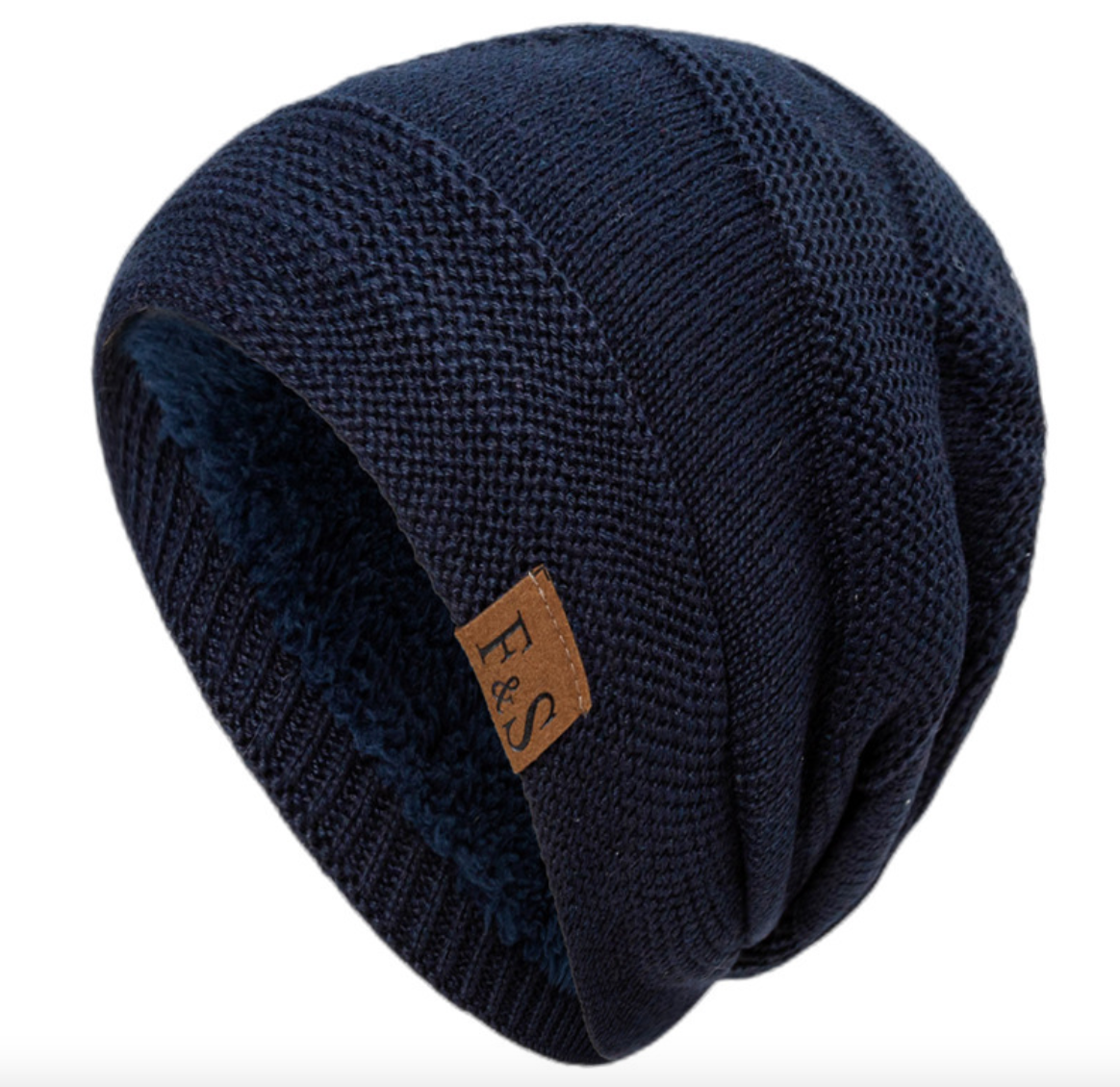 Fleece-Lined Wool Knit Winter Hat | Embroidered Cap