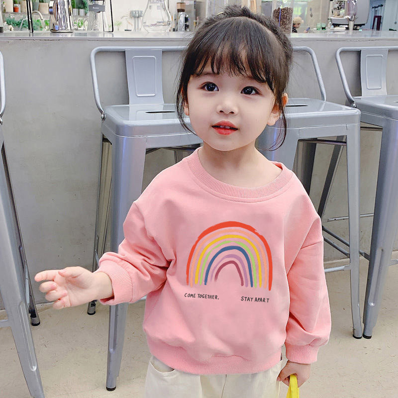 Children's Rainbow Hooded Sweater and Shirt Combo