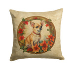 Chihuahua Christmas Flowers Throw Pillow