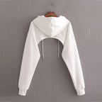 Women’s Summer Sexy Short Hoodie with Drawstring | Streetwear