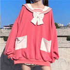 Autumn Lolita JK Women's Bowknot Rabbit Hoodie Top | Streetwear
