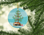 European Hamster Merry Christmas Ceramic Ornament
