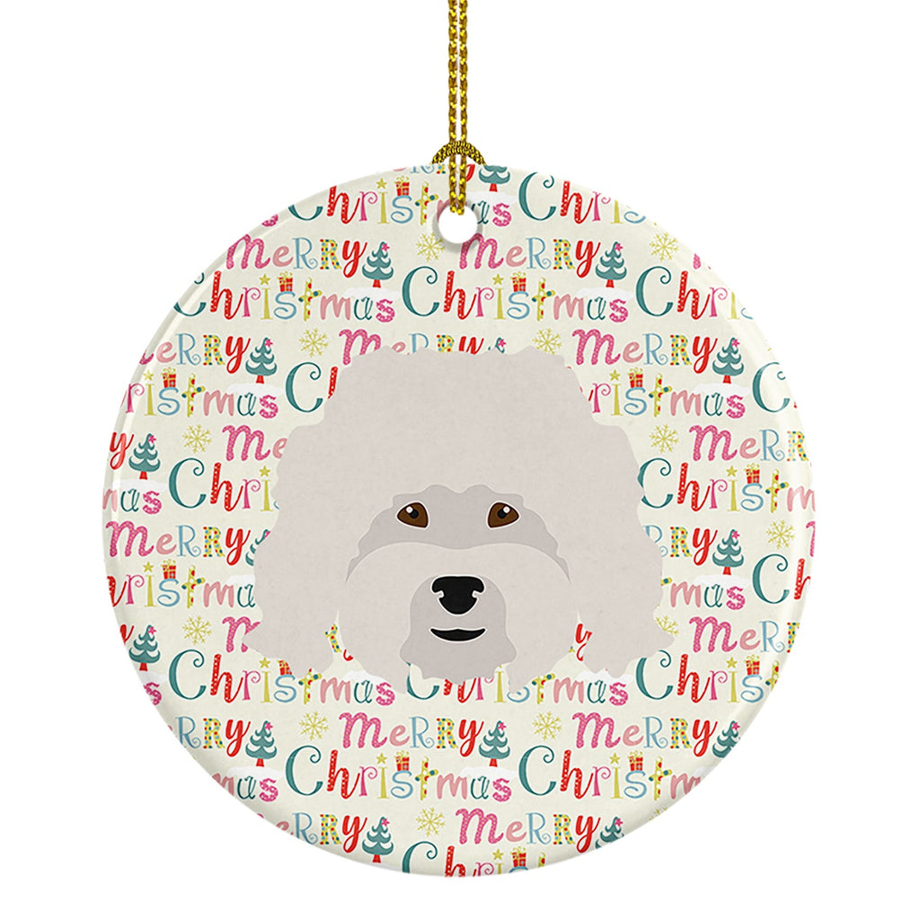 Bolognese Merry Christmas Ceramic Ornament