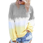 Women's Long Sleeve Rainbow Gradient Sweatshirt | Streetwear