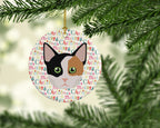 Munchkin Cat Christmas Ceramic Ornament