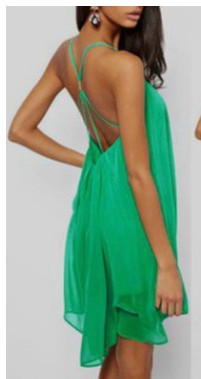 Sexy Backless Chiffon Dress with Metal Buckle Details