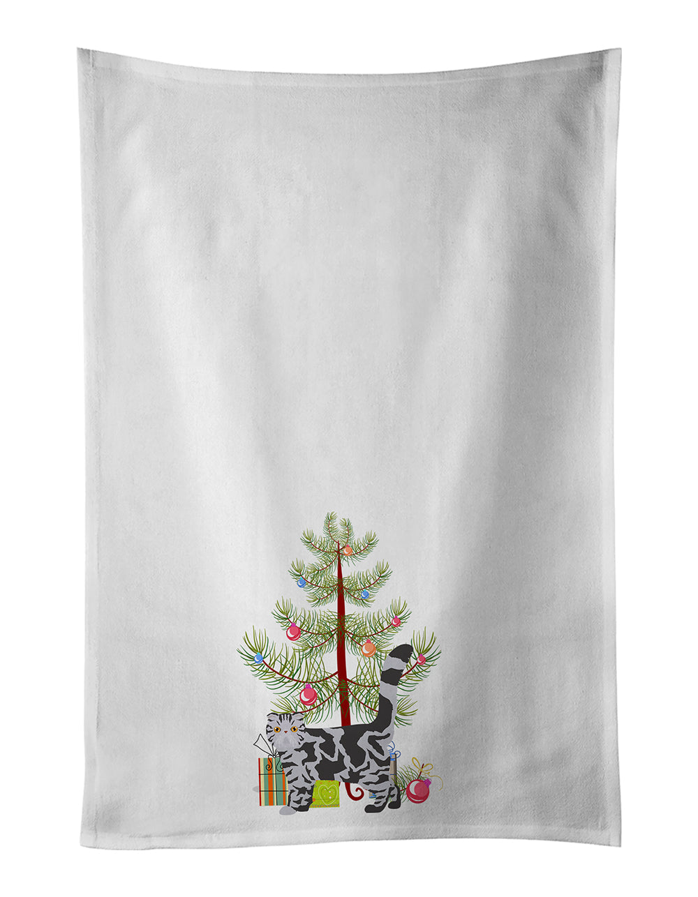 Foldex Exotic Fold Cat Christmas Kitchen Towel Set of 2