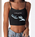 Butterfly Print Camisole - Slim Fit Sexy Outerwear