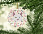 Khao Manee Cat Christmas Ceramic Ornament