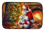 Maltese and Santa Claus Dish Drying Mat