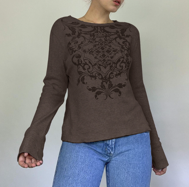 Waffle Round Neck Pullover for Commuter Style | Streetwear