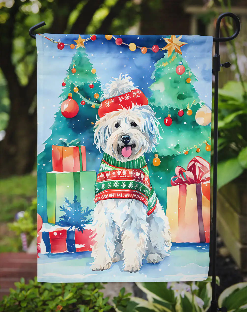Puli Christmas Garden Flag