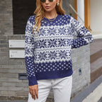 European American Christmas Snowflake Sweater