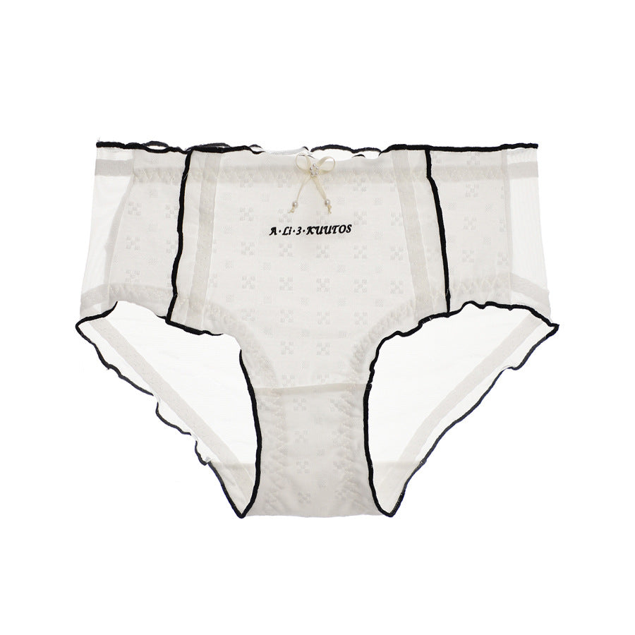 Stylish High-Grade Soft Cotton Lace Mid-Rise Panties