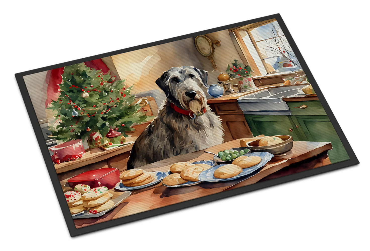 Irish Wolfhound Christmas Cookies Doormat