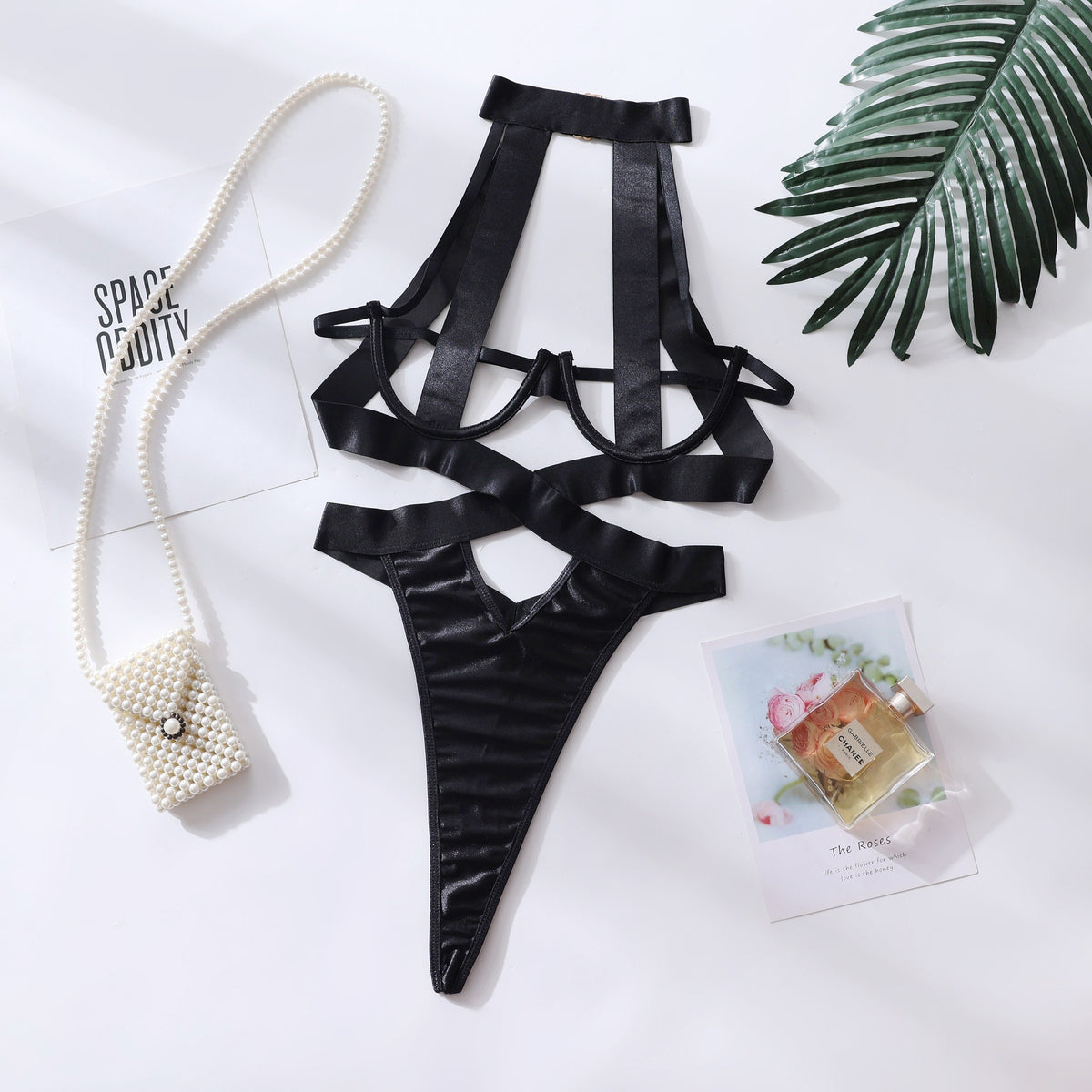 Strappy Backless Halter Bodysuit