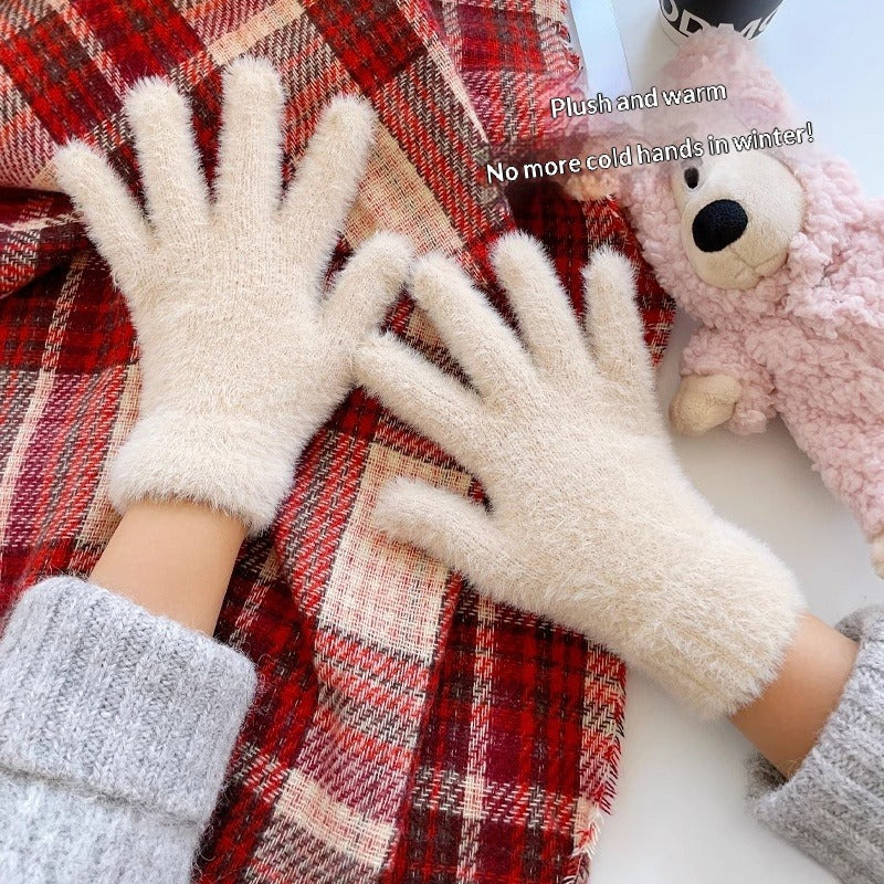 [Unpriced] Winter Simulated Rabbit Fur Gloves | Faith Accessory