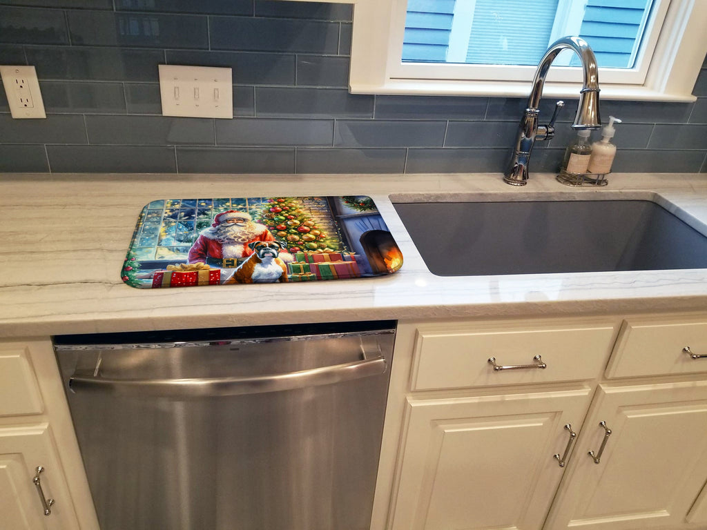 Boxer and Santa Claus Dish Drying Mat