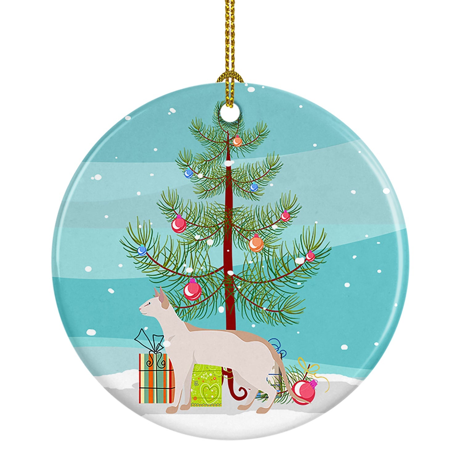 Colorpoint Shorthair Cat Christmas Ceramic Ornament