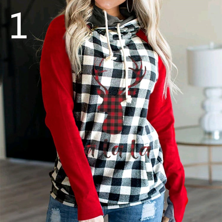 Christmas Tree Print Women's Hooded Sweater