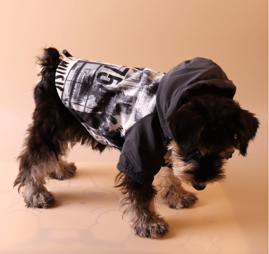 Reflective Dog Raincoat - Trendy Cotton Jacket