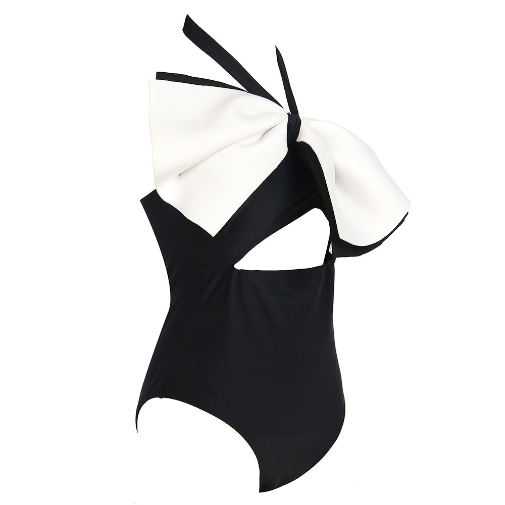 2024 Women's Halter One-Piece Swimsuit with Bow