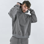 Striped Hooded Long Sleeve Plus Velvet Sweatshirt | Streetwear