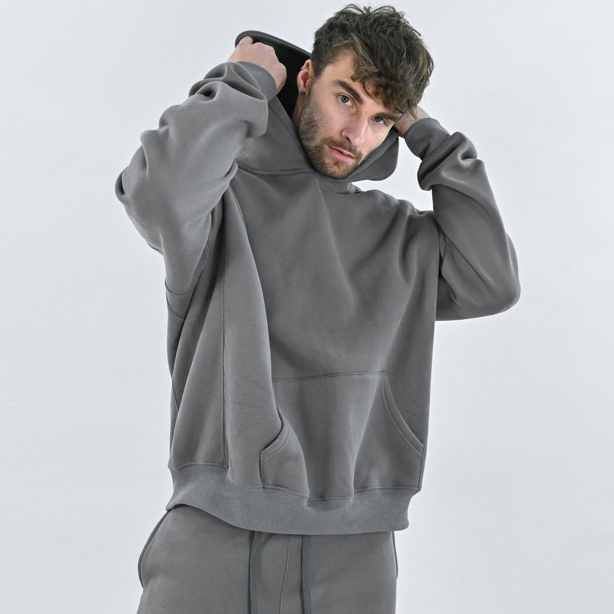 Striped Hooded Long Sleeve Plus Velvet Sweatshirt | Streetwear