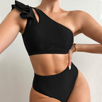 Ladies' One-Shoulder Ruffle Bikini Swimsuit ZT230