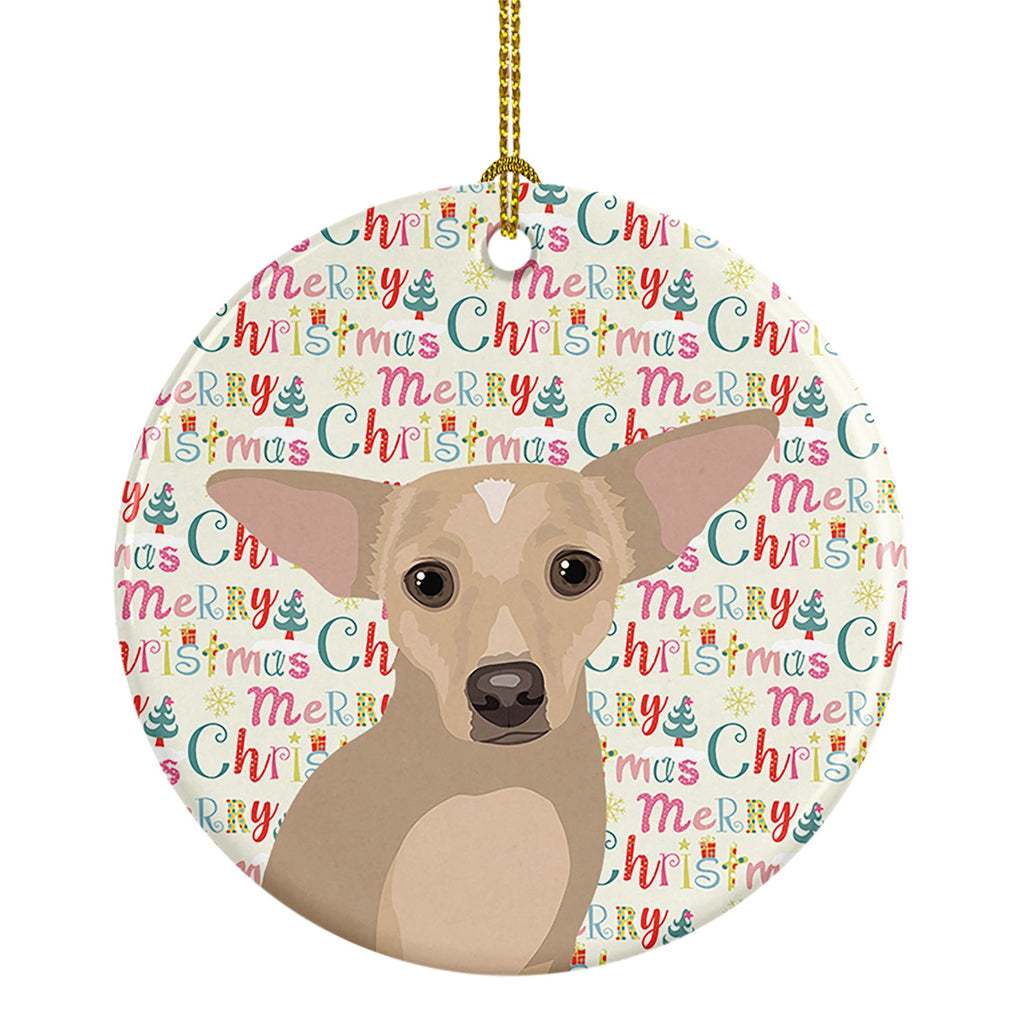 Chihuahua Silver Christmas Ceramic Ornament