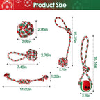 5Pcs Christmas Dog Rope Chew Toys Set